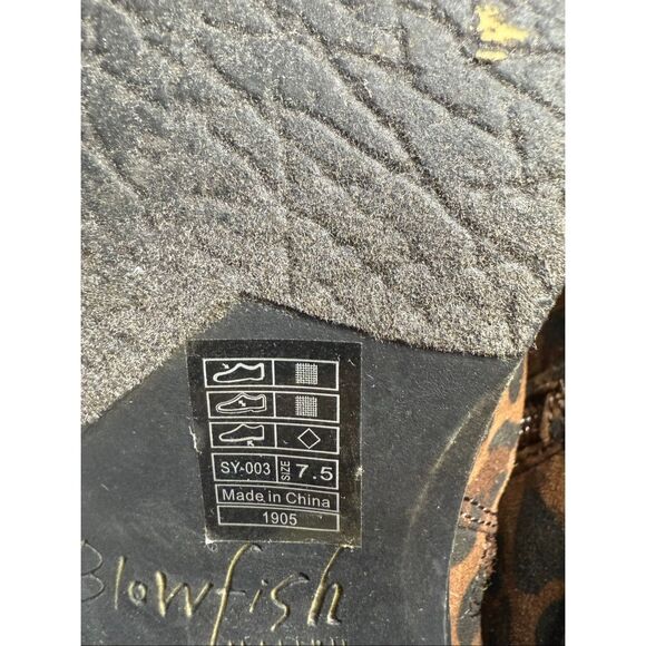 Blowfish Malibu Leopard Canvas Print Comfort  Booties Woman's Size 6 See Notes - Picture 9 of 16